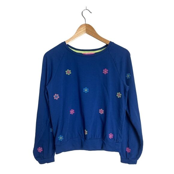 Lilly Pulitzer Landyn Sweatshirt Ditsy Daisy Embroidery Size Small - Picture 3 of 15